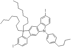 Indeno[1,2-b]carbazole, 5-(4-butylphenyl)-5,11-dihydro-2,9-diiodo-11,11-dioctyl- Structure,879689-97-1Structure