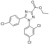 1H-1,2,4-triazole-3-carboxylic acid,5-(4-chlorophenyl)-1-(2,4-dichlorophenyl)-,ethyl ester Structure,880082-77-9Structure