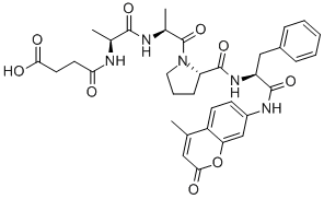 4-((S)-1-((S)-1-((S)-2-((S)-2-(4-methyl-2-oxo-2H-chromen-7-ylamino)-3-phenylpropanoylcarbamoyl)pyrrolidin-1-yl)-1-oxopropan-2-ylamino)-1-oxopropan-2-ylamino)-4-oxobutanoic acid Structure,88467-45-2Structure