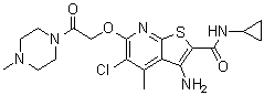 3-Amino-5-chloro-n-cyclopropyl-4-methyl-6-(2-(4-methylpiperazin-1-yl)-2-oxoethoxy)thieno[2,3-b]pyridine-2-carboxamide Structure,886047-22-9Structure