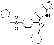 (1R,2S)-2-環(huán)己基-1-(4-((環(huán)戊基甲基)磺酰基)苯基)-N-(噻唑-2-基)環(huán)丙烷羧酰胺結(jié)構(gòu)式_886193-48-2結(jié)構(gòu)式