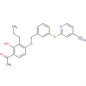 4-Pyridinecarbonitrile, 2-[[3-[(4-acetyl-3-hydroxy-2-propylphenoxy)methyl]phenyl]thio]- Structure,888968-38-5Structure