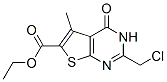 2-Chloromethyl-5-methyl-4-oxo-3,4-dihydro-thieno[2,3-d]pyrimidine-6-carboxylic acid ethyl ester Structure,89567-06-6Structure