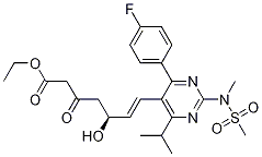 (5S,6e)-7-[4-(4-氟苯基)-6-(1-甲基乙基)-2-[甲基(甲基磺酰基)氨基]-5-嘧啶]-5-羥基-3-氧代-6-庚酸乙酯結(jié)構(gòu)式_901765-36-4結(jié)構(gòu)式