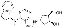 (1S,2s,4r)-4-(4-((s)-2,3-dihydro-1h-inden-1-ylamino)-7h-pyrrolo[2,3-d]pyrimidin-7-yl)-2-(hydroxymethyl)cyclopentanol Structure,905580-90-7Structure