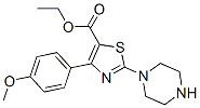 5-Thiazolecarboxylic acid, 4-(4-methoxyphenyl)-2-(1-piperazinyl)-, ethyl ester Structure,905807-68-3Structure