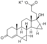 3-(8-Hydroxy-5a,7a-dimethyl-3-oxo-1a,3,4,5,5a,5b,6,7,7a,8,8a,9,9a,9b,9c,9d-hexadecahydro-1h-cyclopropa[4,5]cyclopenta[1,2-a]cyclopropa[l]phenanthren-8-yl)propanoic acid-potassium (1:1) Structure,90704-90-8Structure