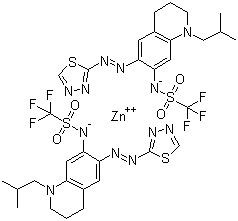 雙[1,1,1-三氟-N-[1,2,3,4-四氫-1-(2-甲基丙基)-6-[(1,3,4-噻二唑-N3)氮雜-N1]-7-異喹啉]甲磺酰胺-N]-鋅結(jié)構(gòu)式_912628-37-6結(jié)構(gòu)式