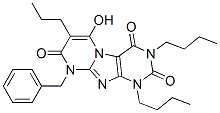 Pyrimido[2,1-f]purine-2,4,8(1h,3h,9h)-trione, 1,3-dibutyl-6-hydroxy-9-(phenylmethyl)-7-propyl- Structure,91285-09-5Structure