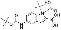 2-硼-5-[[(1,1-二甲基乙氧基)羰基]氨基]-1H-吲哚-1-羧酸-1-(1,1-二甲基乙基)酯結(jié)構(gòu)式_913388-66-6結(jié)構(gòu)式