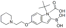 2-硼-5-[2-(1-哌啶基)乙氧基]-1H-吲哚-1-羧酸-1-(1,1-二甲基乙基)酯結(jié)構(gòu)式_913388-68-8結(jié)構(gòu)式