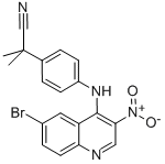 2-(4-(6-Bromo-3-nitroquinolin-4-ylamino)phenyl)-2-methylpropanenitrile Structure,915019-51-1Structure