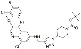 4-[4-[[[8-Chloro-4-[(3-chloro-4-fluorophenyl)amino]-3-cyano-6-quinolinyl]amino]methyl]-1-piperidinecarboxylic acid Structure,915367-67-8Structure