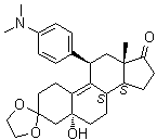 (5α,11β)-11-[4-(dimethylamino)phenyl]-5-hydroxy-estr-9-ene-3,17-dione cyclic 3-(1,2-ethanediyl acetal) Structure,91934-77-9Structure