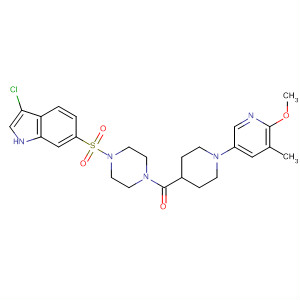 Methanone, [4-[(3-chloro-1h-indol-6-yl)sulfonyl]-1-piperazinyl][1-(6-methoxy-5-methyl-3-pyridinyl)-4-piperidinyl]- Structure,919536-37-1Structure