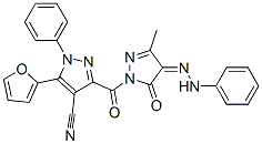 3-[[4,5-二氫-3-甲基-5-氧代-4-(2-苯肼基)-1H-吡唑-1-基]羰基]-5-(2-呋喃)-1-苯基-1H-吡唑-4-甲腈結(jié)構(gòu)式_933065-58-8結(jié)構(gòu)式