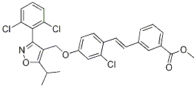 (E)-3-(2-氯-4-((3-(2,6-二氯苯基)-5-異丙基異噁唑-4-基)甲氧基)苯乙烯)苯甲酸甲酯結構式_933799-50-9結構式