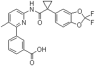 3-(6-{[1-(2,2-Difluoro-benzo[1,3]dioxol-5-yl)-cyclopropanecarbonyl]-amino}-3-methyl-pyridin-2-yl)benzoic acid Structure,936727-05-8Structure