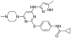 N-[4-[[4-(4-methyl-1-piperazinyl)-6-[(5-methyl-1h-pyrazol-3-yl)amino]-2-pyrimidinyl]thio]phenyl]-cyclopropanecarboxamide Structure,936915-58-1Structure