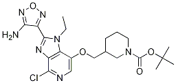 (S)-3-((2-(4-氨基-1,2,5-噁二唑-3-基)-4-氯-1-乙基-1H-咪唑并[4,5-c]吡啶-7-基氧基)甲基)哌啶-1-羧酸叔丁酯結構式_937174-74-8結構式