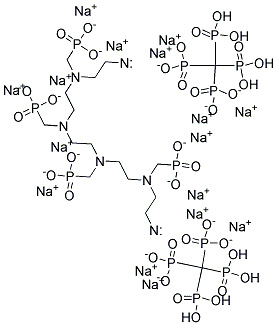 Hexadecasodium (ethane-1,2-diylbis(((phosphonatomethyl)imino)ethane-2,1-diyl((phosphonatomethyl)imino)ethane-2,1-diylnitrilobis(methylene)))tetrakisphosphonate Structure,93892-84-3Structure