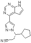 (3S)-3-環(huán)戊基-3-[4-(7H-吡咯并[2,3-d]嘧啶-4-基)-1H-吡唑-1-基]丙腈結(jié)構(gòu)式_941685-37-6結(jié)構(gòu)式