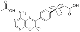 4-[4-(4-Amino-7,7-dimethyl-7h-pyrimido[4,5-b][1,4]oxazin-6-yl)phenyl]bicyclo[2.2.2]octane-1-acetic acid acetate Structure,942999-67-9Structure