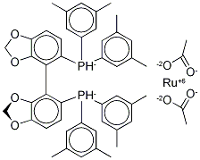 二乙酸根{(R)-(+)-5,5-雙[二(3,5-二基)次膦]-4,4-雙-1,3-苯并二氧雜環(huán)戊二烯}釕(II)結(jié)構(gòu)式_944450-49-1結(jié)構(gòu)式