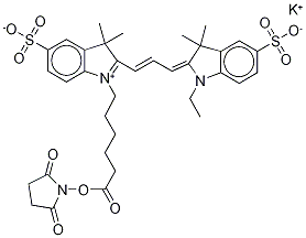 Cyanine 3 monofunctional hexanoic acid dye, succinimidyl ester, potassium salt Structure,945529-56-6Structure