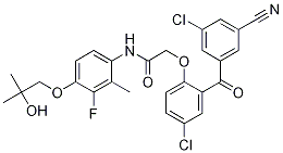 2-[4-氯-2-(3-氯-5-氰基苯甲?；?苯氧基]-N-[3-氟-4-(2-羥基-2-甲基丙氧基)-2-甲基苯基]乙酰胺結(jié)構(gòu)式_954406-32-7結(jié)構(gòu)式