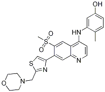 4-Methyl-3-[[6-(methylsulfonyl)-7-[2-(4-morpholinylmethyl)-4-thiazolyl]-4-quinolinyl]amino]phenol Structure,955879-81-9Structure