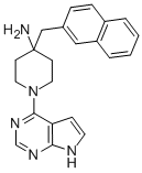 4-(Naphthalen-2-ylmethyl)-1-(7h-pyrrolo[2,3-d]pyrimidin-4-yl)piperidin-4-amine Structure,956460-65-4Structure