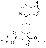 4-(叔丁氧基羰基氨基)-1-(7H-吡咯并[2,3-d]嘧啶-4-基)哌啶-4-羧酸乙酯結(jié)構(gòu)式_956460-97-2結(jié)構(gòu)式