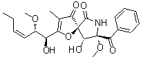 (5S,8S,9R)-8-苯甲?；?9-羥基-2-[(1S,2S,3Z)-1-羥基-2-甲氧基-3-己烯-1-基]-8-甲氧基-3-甲基-1-氧雜-7-氮雜螺[4.4]壬-2-烯-4,6-二酮結(jié)構(gòu)式_956904-34-0結(jié)構(gòu)式