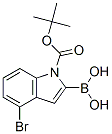 1H-Indole-1-carboxylic acid, 2-borono-4-bromo-, 1-(1,1-dimethylethyl) ester Structure,957034-29-6Structure