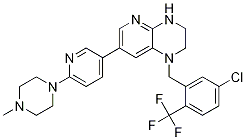 1-(5-氯-2-(三氟甲基)芐基)-7-(6-(4-甲基哌嗪-1-基)吡啶-3-基)-1,2,3,4-四氫吡啶并[2,3-b]吡嗪結(jié)構(gòu)式_957194-91-1結(jié)構(gòu)式