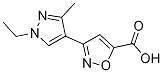 3-(1-Ethyl-3-methyl-1H-pyrazol-4-yl)isoxazole-5-carboxylic acid Structure,957490-68-5Structure