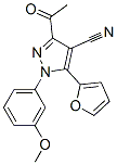 1H-pyrazole-4-carbonitrile, 3-acetyl-5-(2-furanyl)-1-(3-methoxyphenyl)- Structure,958946-48-0Structure