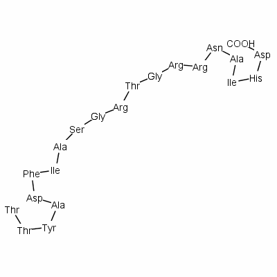 L-蘇氨酰-L-蘇氨酰-L-酪氨酰-L-丙氨酰-L-alpha-天冬氨酰-L-苯丙氨酰-L-異亮氨酰-L-丙氨酰-L-絲氨酰甘氨酰-L-精氨酰-L-蘇氨酰甘氨酰-L-精氨酰-L-精氨酰-L-天冬氨酰胺酰-L-丙氨酰-L-異亮氨酰-L-組氨酰-L-天冬氨酸結(jié)構(gòu)式_99534-03-9結(jié)構(gòu)式