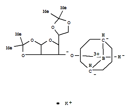 9-O-(1,2:5,6-二-O-異亞丙基-ALPHA-D-呋喃葡萄糖基)雙環(huán)[3.3.1]壬烷-9-硼氫化鉀結(jié)構(gòu)式_101696-41-7結(jié)構(gòu)式