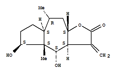 (3aS,4S,4aS,5S,7aS,8R,9aS)-十氫-4,5-二羥基-4a,8-二甲基-3-亞甲基甘菊環(huán)并[6,5-b]呋喃-2(3H)-酮結(jié)構(gòu)式_1187925-31-0結(jié)構(gòu)式