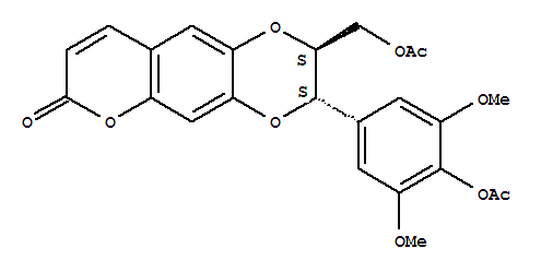 反式-3-[4-(乙?；趸?-3,5-二甲氧基苯基]-2-[(乙酰基氧基)甲基]-2,3-二氫-7H-吡喃并[2,3-G]-1,4-苯并二氧雜環(huán)己-7-酮結(jié)構(gòu)式_121700-27-4結(jié)構(gòu)式