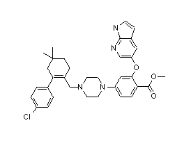 2-(1H-吡咯并[2,3-b]吡啶-5-基氧基)-4-(4-((2-(4-氯苯基)-4,4-二甲基-1-環(huán)己烯基)甲基)哌嗪-1-基)苯甲酸甲酯結(jié)構(gòu)式_1235865-76-5結(jié)構(gòu)式