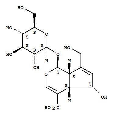 (1S,4as,5s,7as)-1-(b-d-glucopyranosyloxy)-1,4a,5,7a-tetrahydro-5-hydroxy-7-(hydroxymethyl)cyclopenta[c]pyran-4-carboxylic acid Structure,14259-55-3Structure