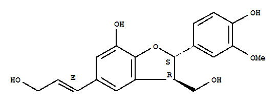 [2S-[2ALPHA,3BETA,5(E)]]-2,3-二氫-7-羥基-2-(4-羥基-3-甲氧基苯基)-5-(3-羥基-1-丙烯基)-3-苯并呋喃甲醇結(jié)構(gòu)式_155759-02-7結(jié)構(gòu)式