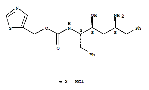 [(1S,2S,4S)-4-氨基-2-羧基-5-苯基-1-(苯基甲基)戊烷基]-氨基甲酸-5-噻唑甲酯鹽酸鹽結(jié)構(gòu)式_162990-03-6結(jié)構(gòu)式