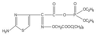 O,O-二乙基磷-(Z)-2-(2-氨基噻唑-4-基)-2-(T-丁氧基羰基甲氧基亞氨基)乙酸酯結(jié)構(gòu)式_204185-34-2結(jié)構(gòu)式