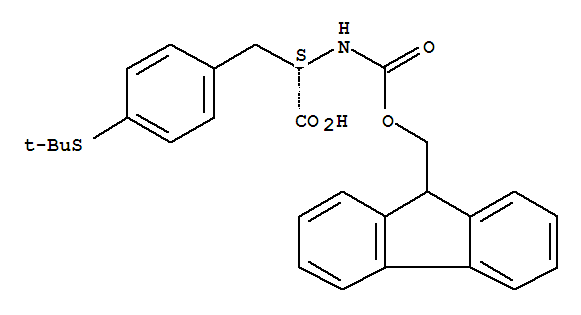 (S)-Fmoc-4-叔丁基硫代苯丙氨酸結(jié)構(gòu)式_204716-12-1結(jié)構(gòu)式