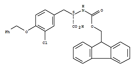 (S)-3-(4-芐氧基-3-氯-苯基)-2-(9H-芴-9-基甲氧基羰基氨基)-丙酸結(jié)構(gòu)式_205181-81-3結(jié)構(gòu)式