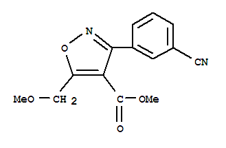 (9ci)-3-(3-氰基苯基)-5-(甲氧基甲基)-4-異噁唑羧酸甲酯結(jié)構(gòu)式_209731-54-4結(jié)構(gòu)式